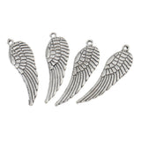 Maxbell 20 Pieces Tibetan Silver Angel Wing Charm Pendant Jewelry Making Accessories