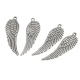 Maxbell 20 Pieces Tibetan Silver Angel Wing Charm Pendant Jewelry Making Accessories