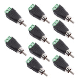 Maxbell 10-Pack Phono RCA Male Plug to AV Screw Terminal Audio/Video Connector Adapter