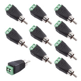 Maxbell 10-Pack Phono RCA Male Plug to AV Screw Terminal Audio/Video Connector Adapter