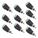 Maxbell 10-Pack Phono RCA Male Plug to AV Screw Terminal Audio/Video Connector Adapter