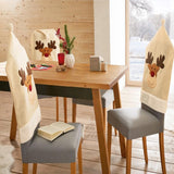 Maxbell Christmas Chair Cover Xmas Home Party Dinner Banquet Deer Seat Back Covers Table Decoration