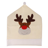 Maxbell Christmas Chair Cover Xmas Home Party Dinner Banquet Deer Seat Back Covers Table Decoration