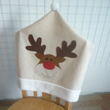 Maxbell Christmas Chair Cover Xmas Home Party Dinner Banquet Deer Seat Back Covers Table Decoration