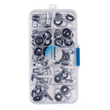 Maxbell 45pcs Fishing Rod Guides Tip Rings Set Rod Repair Kit DIY Eye Ring with Box, 9-Sizes