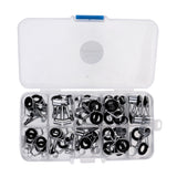 Maxbell 45pcs Fishing Rod Guides Tip Rings Set Rod Repair Kit DIY Eye Ring with Box, 9-Sizes