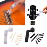 Maxbell Acoustic Guitar Parts String Winder+Slotted Saddle Nut+Bridge End Pins Pegs