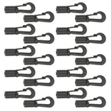 Maxbell 20 Pieces Black Plastic Bungee Hooks Elastic Shock Cord Ends Snaps Boat Canoe Kayak DIY Accessories