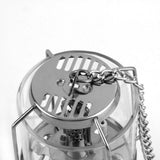 Maxbell Portable Compact Metal Small Hanging Gas Lamp Festival Tent Lantern 2.36 x 2.36 x 4.33inch Silver