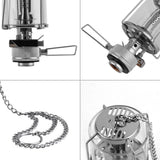 Maxbell Portable Compact Metal Small Hanging Gas Lamp Festival Tent Lantern 2.36 x 2.36 x 4.33inch Silver