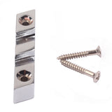 Maxbell 1Pcs Metal Guitar Roller String Retainer Tree for 3 String Bass Box Guitar Accessories Chrome