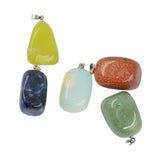 Maxbell Natural Quartz Crystal Stone Gemstone Quartz Beads Pendants Charms DIY Jewelry 5Pcs Color Random