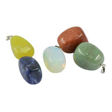 Maxbell Natural Quartz Crystal Stone Gemstone Quartz Beads Pendants Charms DIY Jewelry 5Pcs Color Random