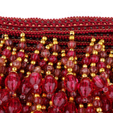 Maxbell Beaded Fringe Trim with Teardrop Dangling Braid Lace Edging Home DIY Craft 13y, Red