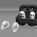 Maxbell 3D Silicone Skull Ice Cube Tray Mold Four Giant Food Grade Flexible Silicone Ice Cube Maker in Shapes for Whiskey Ice Cocktails Cola Add Halloween Party Spooky Fun