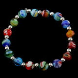 Maxbell 8mm Colorful Coloured Glaze Beads Mix Collocation Colorful Elastic Bracelet