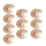 Maxbell 10 Piece Shell Shape Crystal Pearl Button Findings for DIY Jewelry Making Crafts Gold