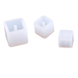 Maxbell 3 Sizes Silicone Mould DIY Cube Pendants Beads with Hole For Resin Casting Jewelry Making Crafts