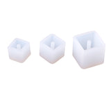 Maxbell 3 Sizes Silicone Mould DIY Cube Pendants Beads with Hole For Resin Casting Jewelry Making Crafts