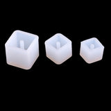 Maxbell 3 Sizes Silicone Mould DIY Cube Pendants Beads with Hole For Resin Casting Jewelry Making Crafts