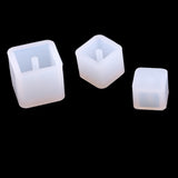 Maxbell 3 Sizes Silicone Mould DIY Cube Pendants Beads with Hole For Resin Casting Jewelry Making Crafts