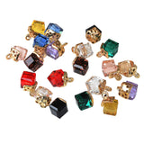 Maxbell 20 Pieces Multicolor Acrylic Cube Charms Pendants for DIY Jewelry Making Crafts