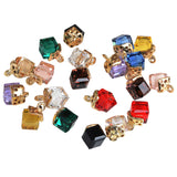 Maxbell 20 Pieces Multicolor Acrylic Cube Charms Pendants for DIY Jewelry Making Crafts