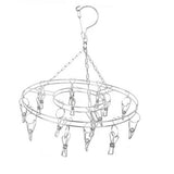 Maxbell 20 Peg Laundry Airer Rack Windproof Drying Drier Clothes Underwear Sock Hook