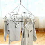 Maxbell 20 Peg Laundry Airer Rack Windproof Drying Drier Clothes Underwear Sock Hook
