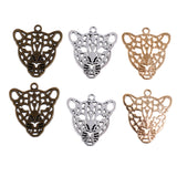 Maxbell 6pcs Mixed Color Beautiful Leopard head Jewelry Charms Pendant 28 x 26mm