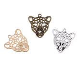 Maxbell 6pcs Mixed Color Beautiful Leopard head Jewelry Charms Pendant 28 x 26mm