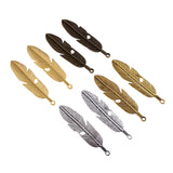 Maxbell 8 Pieces Metal Feather Pendant Charms Jewelry Making For DIY Jewelry Crafts