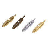 Maxbell 8 Pieces Metal Feather Pendant Charms Jewelry Making For DIY Jewelry Crafts