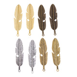 Maxbell 8 Pieces Metal Feather Pendant Charms Jewelry Making For DIY Jewelry Crafts