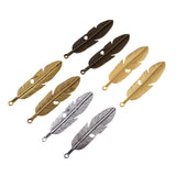 Maxbell 8 Pieces Metal Feather Pendant Charms Jewelry Making For DIY Jewelry Crafts