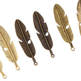 Maxbell 8 Pieces Metal Feather Pendant Charms Jewelry Making For DIY Jewelry Crafts