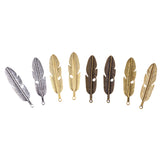 Maxbell 8 Pieces Metal Feather Pendant Charms Jewelry Making For DIY Jewelry Crafts