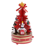 Maxbell Christmas Music Tree Music Box Kids Xmas Toy Gift Snowman Clockwork Toys Xmas Gift Ornament Decor Red