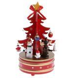 Maxbell Christmas Music Tree Music Box Kids Xmas Toy Gift Snowman Clockwork Toys Xmas Gift Ornament Decor Red