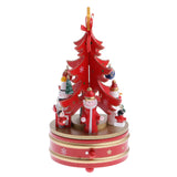 Maxbell Christmas Music Tree Music Box Kids Xmas Toy Gift Snowman Clockwork Toys Xmas Gift Ornament Decor Red