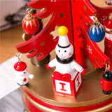 Maxbell Christmas Music Tree Music Box Kids Xmas Toy Gift Snowman Clockwork Toys Xmas Gift Ornament Decor Red