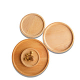 Maxbell Wooden Plate Serving Tray Heavy Duty Round Decorative Dinner Placemat