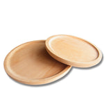 Maxbell Wooden Plate Serving Tray Heavy Duty Round Decorative Dinner Placemat