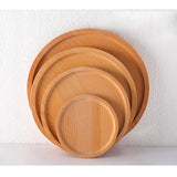 Maxbell Wooden Plate Serving Tray Heavy Duty Round Decorative Dinner Placemat