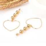 Maxbell Vintage Multilayer Alloy Ball Heart Shape Dangle Earrings Party Jewelry Gift