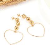 Maxbell Vintage Multilayer Alloy Ball Heart Shape Dangle Earrings Party Jewelry Gift