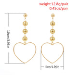 Maxbell Vintage Multilayer Alloy Ball Heart Shape Dangle Earrings Party Jewelry Gift