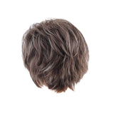 Maxbell Women Ladies Brown White Mixed Fluffy Layered Short Curly Wavy Full Hair Wig with Wig Cap for Cosplay