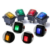 Maxbell 4 Pieces 4 Pin On-Off Car Boat Lighted Rocker Toggle Switch Waterproof