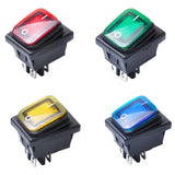 Maxbell 4 Pieces 4 Pin On-Off Car Boat Lighted Rocker Toggle Switch Waterproof